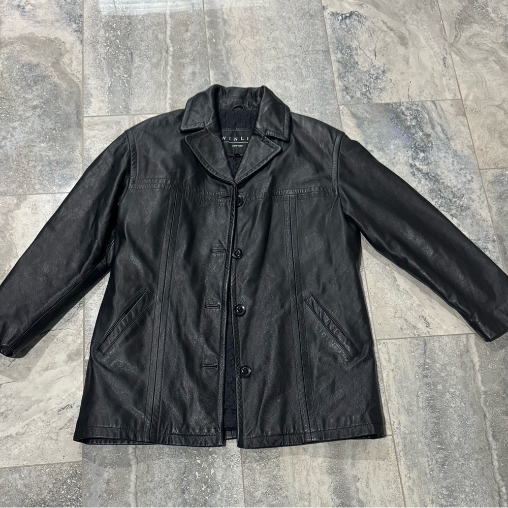 Vintage Winlit Black Leather Jacket - Picture 2 of 6